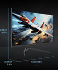 Side view of a 32 Inch Curved Gaming Monitor With 240Hz Refresh Rate And 1ms Response Time 1500R Screen 1080p Sharp Picture Black.