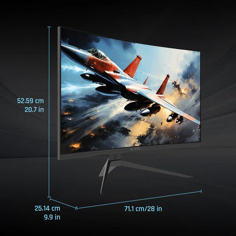 Side view of a 32 Inch Curved Gaming Monitor With 240Hz Refresh Rate And 1ms Response Time 1500R Screen 1080p Sharp Picture Black.