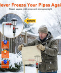 Man installing Backflow Preventer Cover With 5F Freeze Protection, 5 Layer Insulated And Waterproof Sprinkler Valve Pouch outdoors.