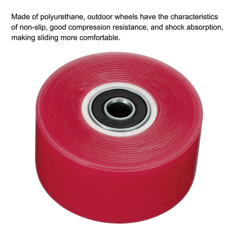 Red 32 By 58 mm Roller Skate Wheels With 608RS Bearings 82A PU Quad Skate Replacement For Indoor Or Outdoor Use