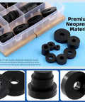 40 Piece Round Rubber Spacer Set in Eight Sizes Dope Anti Vibe Neoprene Washers in storage box