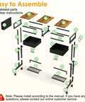Assembly instructions for Rolling Height Adjustable Standing Desk On Wheels With Two Fabric Drawers and Storage Shelf