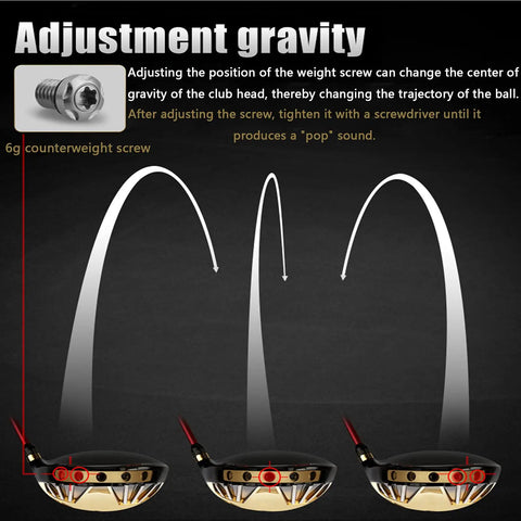 Adjustment of the 6g counterweight screw on the Aerodynamic Titanium Golf Driver For Men Featuring Slotted Carbon Shaft.