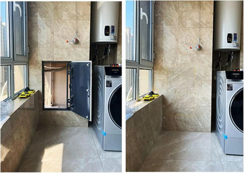 No Hassle Waterproof Access Panel For Drywall Tiles shown recessed in wall, ideal for HVAC ducts and water shutoffs.