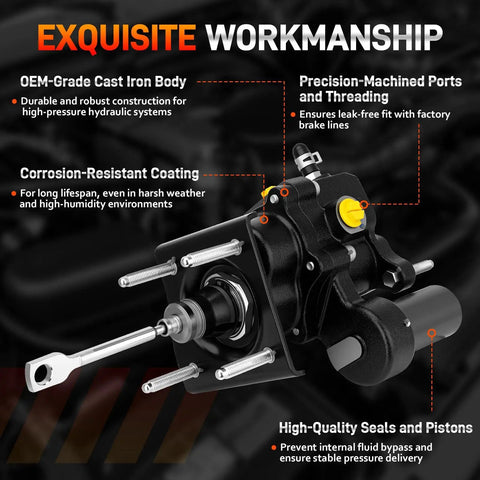 Close-up of Dodge Ram Hydraulic Power Brake Booster 2019 To 2025 2500 3500 Fit 6.4L V8 Gas And 6.7L Diesel, highlighting features.