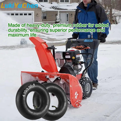 Heavy Duty Replacement Inner Tube For 4.10 3.50 4 Inch Tires With Bent Valve Stem TR87 Built To Last next to snowblower