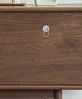 Wooden cabinet with a Vintage Flower Drawer Pull from a 4-Piece Set, 36mm Antique White Nickel Finish, European Style Metal Cabinet Handle.