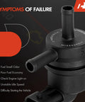 Close-up of EVAP Vapor Canister Purge Solenoid Valve Compatible With Hyundai Accent Santa Fe with symptoms of failure displayed