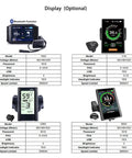 Optional LCD displays for BBSHD Mid Drive Ebike Conversion Kit 48V 52V 500W 750W 1000W with various models and features.