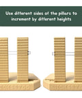 Label Application Tool For Jars And Bottles With Adjustable Height And Width Aligner Base And Two Sticking Columns Made From PLA Bioplastic