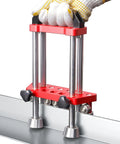 Close-up of Two Station Metal Bender That Nails 0 To 100 Degree Bends Portable Seven Inch Sheet Metal Roller with handle grip