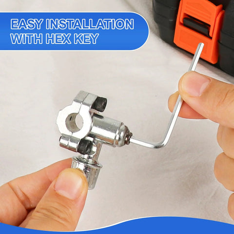 10 Pcs Bullet Piercing Valve Kit, chrome metal, with hex key, close-up view