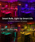 Smart WiFi RGB CW LED Bulbs 13W 1300LM 3 Pack Works With Alexa And Google Assistant 2700K To 6500K Dimmable Multicolor
