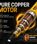 Close-up of the pure copper motor inside the No Fuss Cordless Electric Wood Carving Tool With Kickass Battery Life And Hella Smooth Blade Swaps.