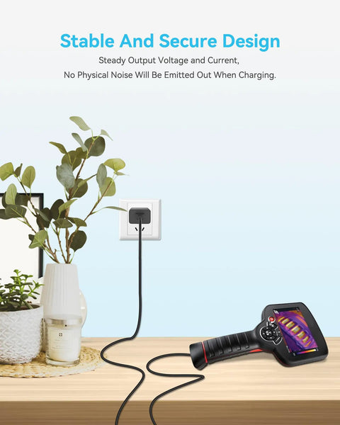 Top Notch 5V AC Power Adapter Charger For Snap On Tools Diagnostic Thermal Imager Model EETH300 connected to wall outlet