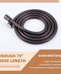 Oil Rubbed Bronze 79 Inch Stainless Steel Handheld Shower Hose Replacement with G One Half Thread coiled view