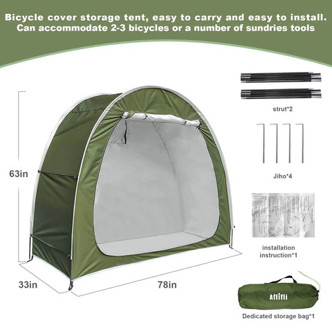 Outdoor Bike Storage Tent Waterproof Portable Bicycle Shed For 2 Bikes With Upgraded Oxford Fabric Garden Shelter Pool Cover And Tool Shed Storage Space Saving