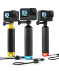 Three Floating GoPro Hand Grip Accessory Floaty Stick Waterproof Handle For GoPro Hero 13 12 11 10 9 8 7 6 5 4 Session 3 Plus 3 Max And DJI Osmo Action Cameras with bright caps