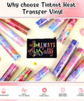 Tintnut Grungy Watercolor Heat Transfer Vinyl 12Pcs Iron On Glitter Sheets in vibrant pastel colors with a black pouch.