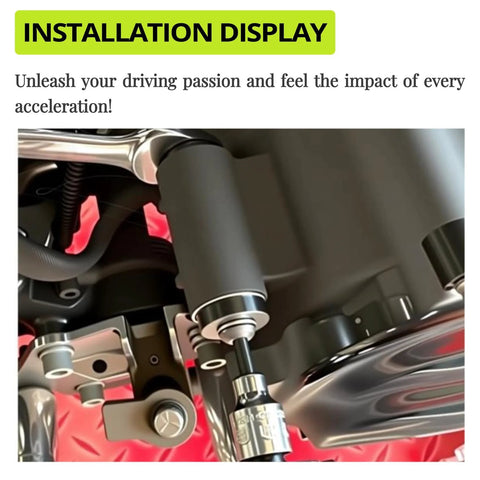 Shift pedal shaft bushing remover/installer tool attached to motorcycle pedal area; black tool with chrome collar.