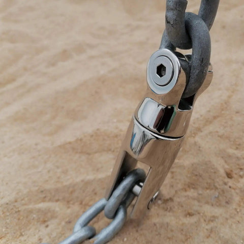 Rock Solid Multi-Directional Anchor Swivel Connector In 316 Stainless Steel For One Quarter To Five Sixteenth Inch Chain