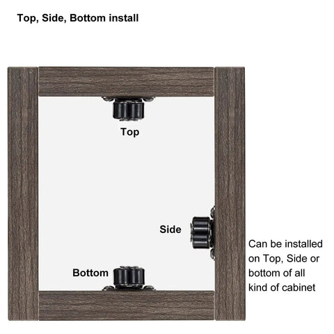 Installation angles for 4 Pack Cabinet Latch Double Roller Catch Hardware For Cupboard Closet Kitchen Doors, Black Nickel Finish
