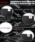 Installation diagram for Heavy Duty Sun Visor Repair Kit For Jeep Wrangler JK JKU 2007 To 2017 Four Piece Visor Tube Set