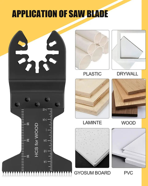 50 Piece Oscillating Saw Blades Set For Multi Tools With Dovetail Front Contact Design For Quick Clean Cuts In Wood Metal Plastic Durable Stainless Steel And Carbide Blades Ideal Diy Remodeling And Craft Projects