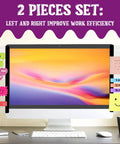 Two Piece Monitor Memo Board Set For Office Desk Organization And Note Taking Sticky Note Holder Side Panels on monitor