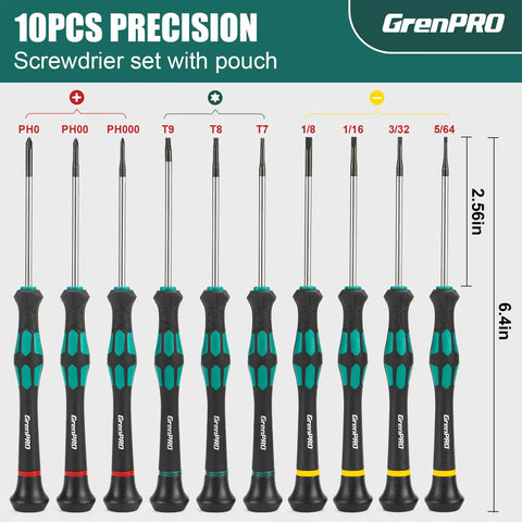 10 Piece Magnetic Precision Screwdriver Set For Eyeglasses Watches Phones Laptops And Computers With Phillips Slotted Torx And Star Bits A Handy Micro Repair Kit For Tiny Screws Gearheads And DIY Nerds Will Dig