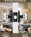 Vintage Octagon Crystal Glass Door Knobs 2 Pack Interior Privacy Lockset for Bedroom and Bath with Matte Black Arched Rosettes illustration