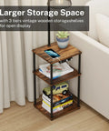 No Fuss All In One Floor Lamp With Table And Shelves Built In Two USB Ports And Outlet beside a sofa