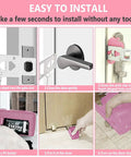 Installation steps for Pocket Door Lock And Alarm Dual Protection For Hotels And Travel Stays Pink Portable Door Stop Self Defense Tool