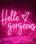 Hello Gorgeous pink Neon Sign Wall Light With Dimmable Switch For Home Decor LED Neon Wall Art 19.6 By 14.1 Inch