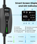 Heavy Duty Solid Level 2 Ev Charger 40 Amp Wall Mount With Smart WiFi App Control Etl Certified J1772 Port For Bevs And Phews Straight Out The Box with smart display and LED indicators.