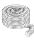 Heavy Duty 50 Mm Vacuum Cleaner Flex Hose With Quick Rebound Pvc Bellows coiled, 2 meter length for woodworking and cleaning.
