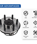 Beefy Front Wheel Bearing Hub Assembly Direct OE Replacement for 2011-2014 Ford Expedition RWD, six-lug with advantages chart