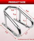 Heavy Duty Motorcycle Wheel Chock Stand Fits 5.5 Inch Wide Tires Portable Removable Chock For Trailer And Garage Silver One Pack