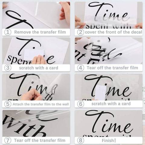 Step-by-step application guide for Crazy Loud Love Wall Decal Vinyl Sticker Inspirational Family Quote Art For Bedroom Living Room Office Decor Peel And Stick Easy Home Makeover Removable Wall Art For Any Room.