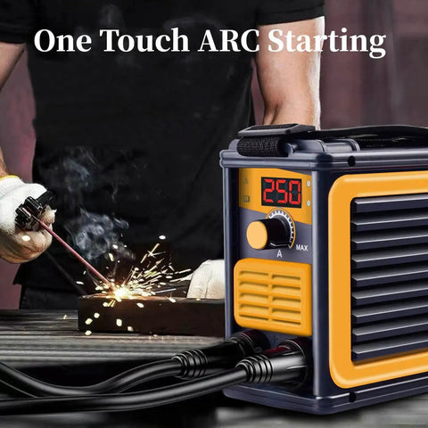 Beefy Portable 250A 110V Stick Welder With IGBT Digital LCD Display Lightweight Weighs About 4 Pounds Arc Welder in use