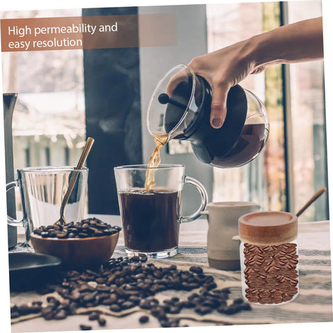 Set Of Three Airtight Glass Coffee Bean Storage Jars With Secure Screw Tops To Keep Your Loose Tea And Spice Stash Locked Down Space Saving Kitchen Pantry Canisters Gonna Love These displayed with coffee.
