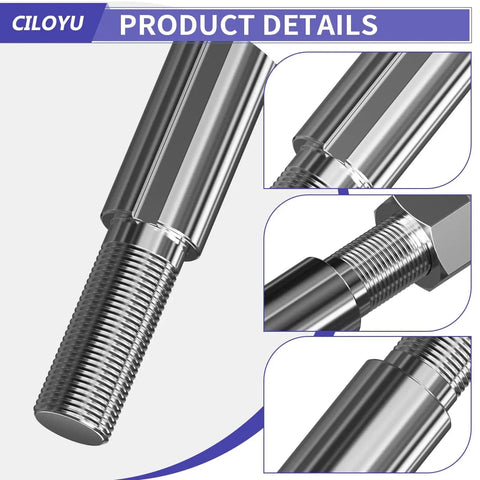 Close-up view of Beefed-Up Heavy Duty Steel 44 Inch Go Kart Live Axle Kit with 1 Inch Bore and 3/4 Inch Step Down Ends, 3/4-16 Fine Thread.