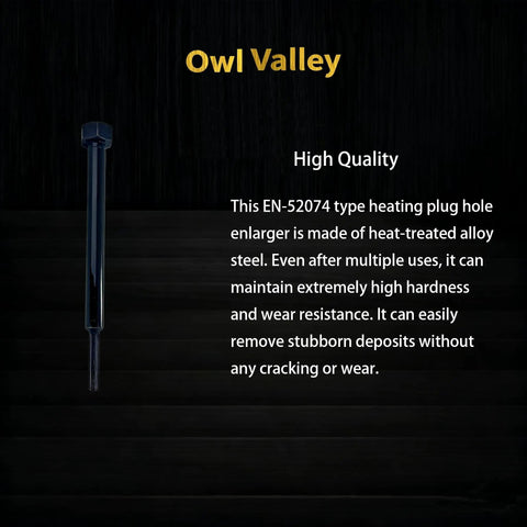 Duramax Glow Plug Bore Reamer Tool For Diesel Engines with heat-treated alloy steel body displayed vertically