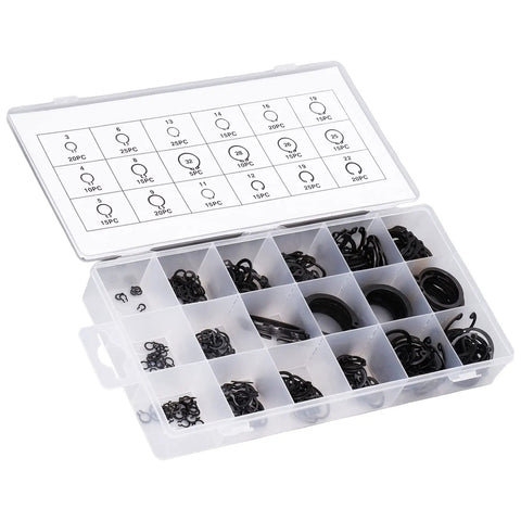 C Clip Circlip Snap Ring Retaining Fastener Hardware Kit With 300 Pcs Assorted Sizes For Machines Vehicles Cylinders