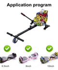 Hoverboard Go Kart Kit Seat Attachment With Adjustable Frame And 360 Degree Drifting Wheel For Universal Self Balancing Scooters