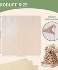 Basswood plywood sheet, 12x12 inches, 1/8 inch (3mm) thick for laser cutting and crafts