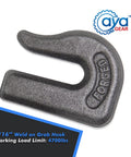 Weld-On Grab Chain Hook 5 Sixteenth Inch Heavy Duty Beefed Up Tow Hook G70 Forged Steel 2 Pack for Towing and Industrial Use