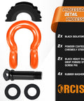 Two Pack D Ring Shackles 3/4 Inch Heavy Duty Tow Shackles With 7/8 Inch Screw Pin And Black Isolator Washer For Off Road Jeep And Truck Recovery 42,000 Lb Break Strength