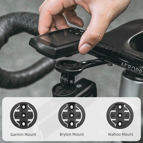 Attaching bike computer to Out Front Bike Computer Dash Mount For Aero Integrated Handlebars Compatible With Garmin Wahoo Bryton And GoPro.