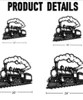 Retro Steam Locomotive Wall Art For Living Room And Office, Industrial Style Decor, Dope Black 20 Inch Metal Sign, Indoor Sculpture